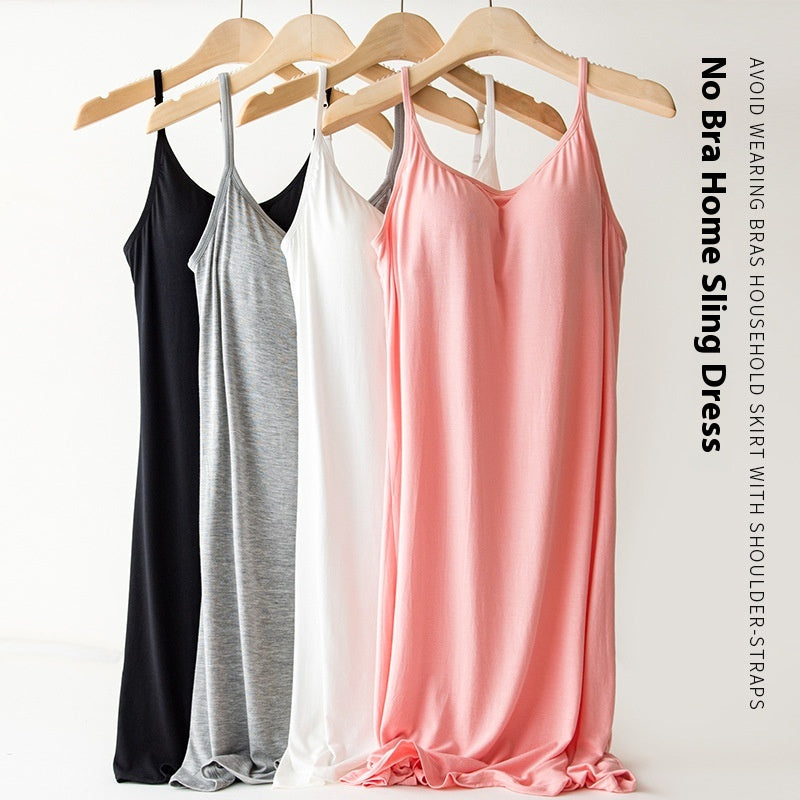 Comfortable Built-In Bra Lounge Midi Dress