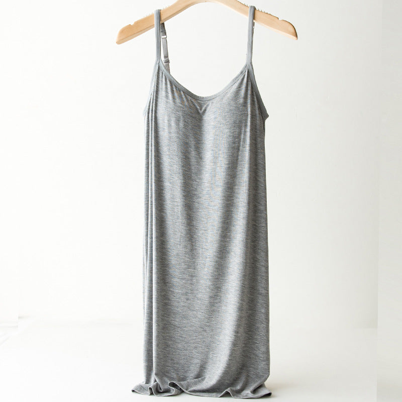 Comfortable Built-In Bra Lounge Midi Dress
