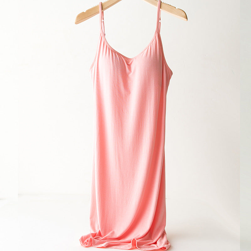 Comfortable Built-In Bra Lounge Midi Dress