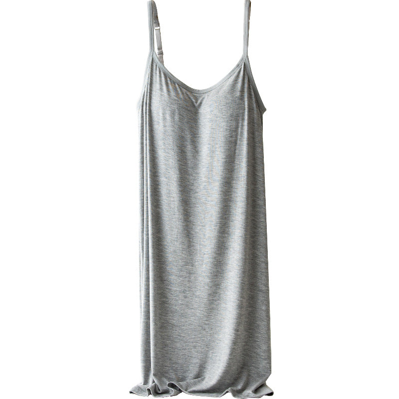 Padded Strap  Wear-free Bra Integrated Daily Wear Pajamas Home Mid-length