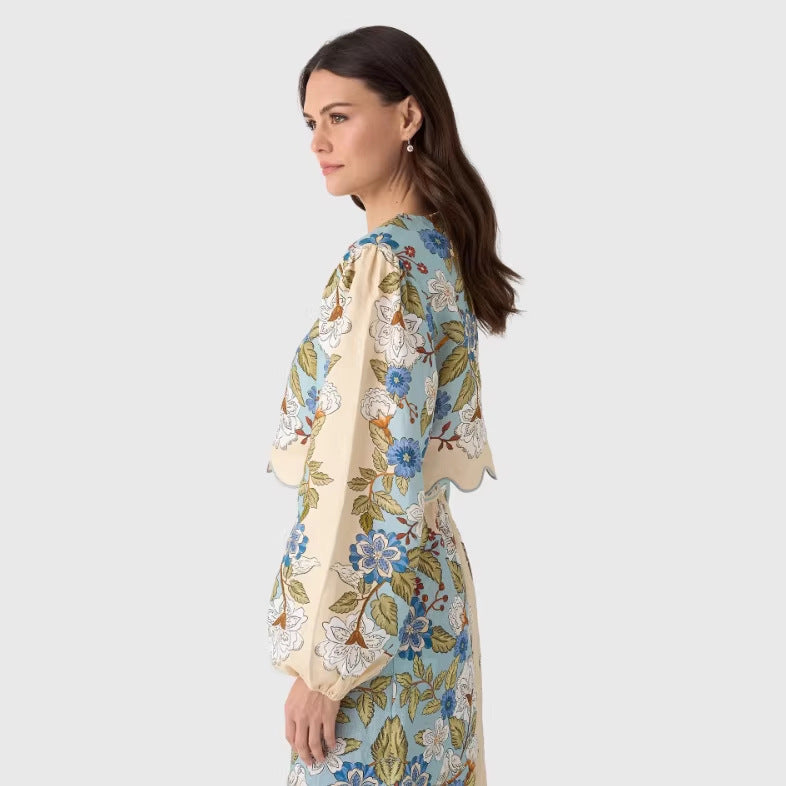 Womens Fashionable Printed Two-Piece Dress Set