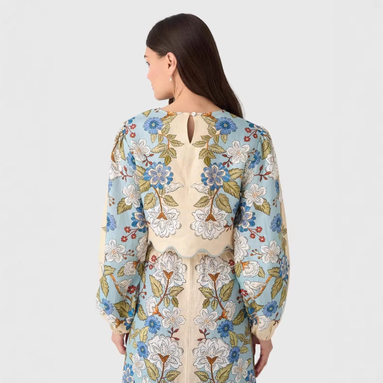 Womens Fashionable Printed Two-Piece Dress Set