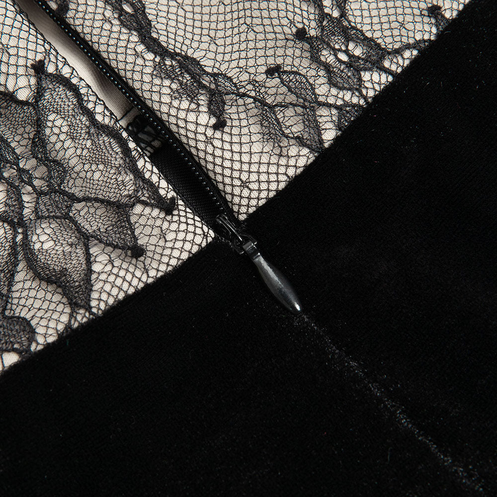 Elegant Lace Shawl Split Evening Maxi Dress