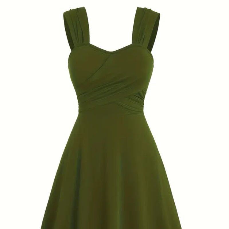 Soft Silk Minimalist Waistline Midi Dress