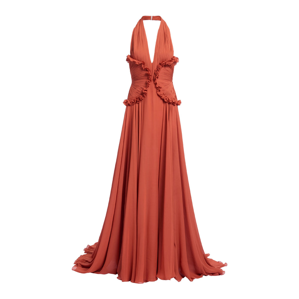 Sunset Allure Cutout Halter Maxi Dress